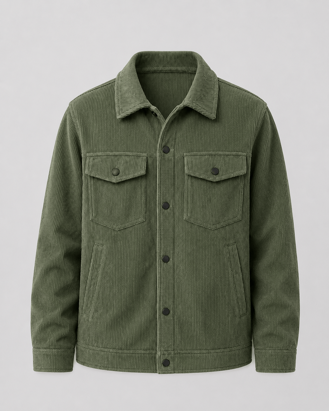 Men's Corduroy Jacket | Snap Button Front & Flap Pockets