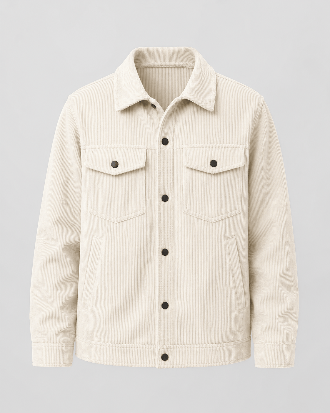 Men's Corduroy Jacket | Snap Button Front & Flap Pockets
